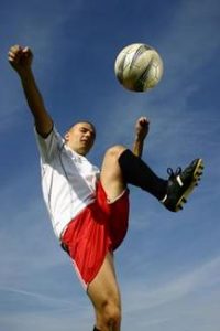 A football player in action